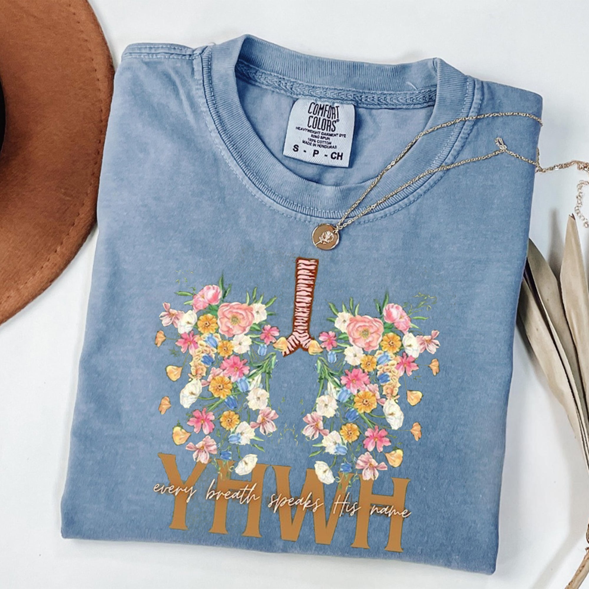 YHWH Shirt, Yahweh, Floral Christian Shirt, Floral Lungs, Flower Lungs, Christian Shirt, YHWH Breathe, Womens Faith Shirt, Bible Verse Shirt